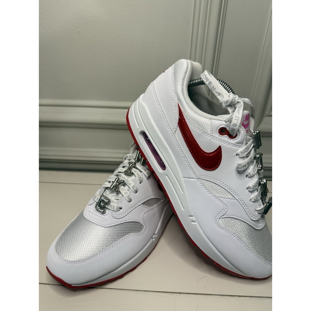 Nike Air Max 1 PRM Shoes Valentine's Day White Red HV2303-100 Men's Sizes NEW